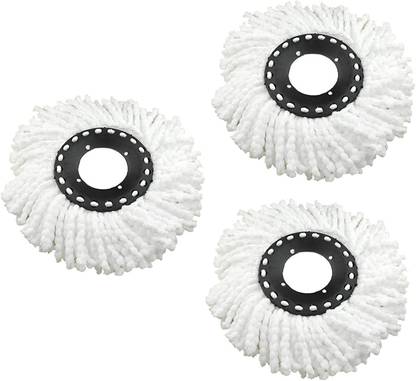 Fclues Rotating Magic Spin Microfiber Mop Head Refill only, 3 Pcs Set Wipes