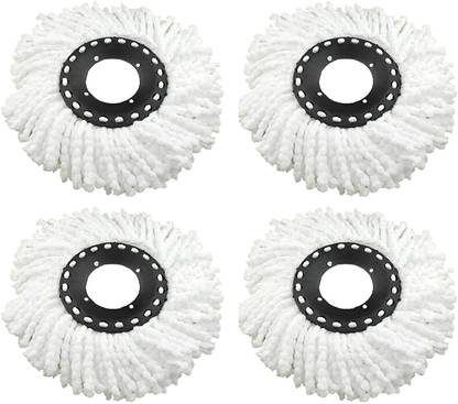 Fclues Rotating Magic Spin Microfiber Mop Head Refill only, 4 Pcs Set Mop Rod