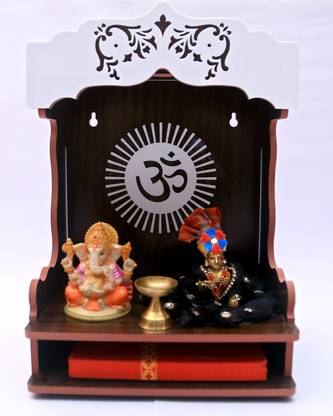 STASTORE décor HOME DECOR TEMPLE Engineered Wood Home Temple art and craft Solid Wood Home Temple Handmade Beautiful Wooden Home and Office Temple/Pooja Mandir. Engineered Wood Home Temple