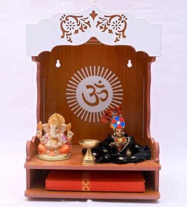 STASTORE Home Mandir Temple Wooden Singhasan Temple for God, Laddu Gopal Sinhasan for Pooja Mandir, Singhasan for Diwali, Durga Pooja, Navratri, Ganesh Chaturthi Engineered Wood Home Temple