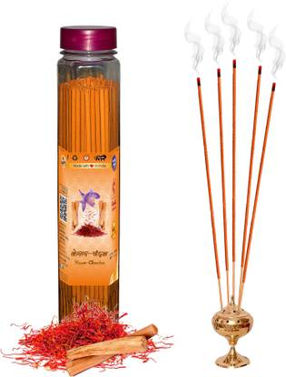 Shankh Kesar Chandan Agarbatti (Incense Stick) Pack of 100 gram Fragrance Kesar Chandan