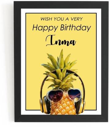 Beautum Happy Birthday Inma Name Printed Unique Digital Reprint 9inch x 13inch Painting Model No:BLILU007322 Digital Reprint 13 inch x 9 inch Painting