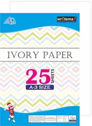 Writemax A3 Ivory Paper Sheets for Sketching, Drawing, Art & Craft Projects, 16.5 x 11.7 x .25 Inch un ruled A3 210 gsm Drawing Paper