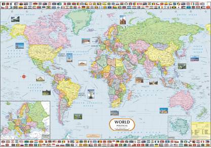World Political Map Paper Print