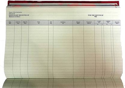 LRS OPD Record - Dispensary Register/OPD Register Patient Record Register 40-Part OPD Register 350 Pages