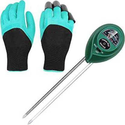 WOLBLIX Garden Gloves With Outdoor Gardening Tools, Soil Test Kit, 3 in 1 Plant Moisture Meter PH and Light Tester, Hygrometer Gauge Sensor for Garden, Farm, Lawn, Indoor & Outdoor Soil Test Kit