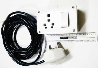 Satymidustry 16 AMP Extension wire with switch board plug with 3 core cable fitted ready to use 1  Socket Extension Boards