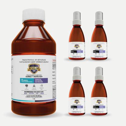 sterloc Hospital Grade Non-Alcoholic Sanitizer & Disinfectant for Muti-Purpose Surface, Safe for Skin, Fruit & Vegetables