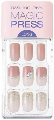 DASHING DIVA Magicpress Soft Coral Fake Gel Artificial Nails 24 Nails-Easy Peel Of Removal-No Glue-No Damage N/A