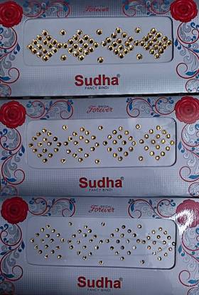 Sudha Round Golden Bindi in three sizes फोरहेड गोल्ड बिंदी
