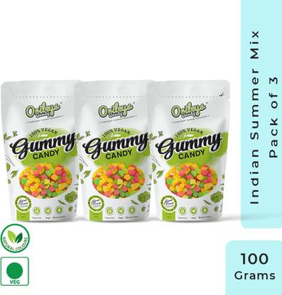 Orileys Vegan Mini Gummy Candy Assorted Fruit Flavour Sour Candy