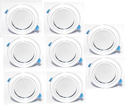 AMYSTY 9 Watt White Pack of 8 Colour Ceiling Light Downlight Recessed light Recessed Ceiling Lamp