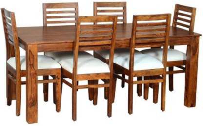 Custom Decor Solid Wood 6 Seater Dining Set