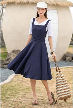 महिलाओँ  के लिए टू पीस ड्रेस नीला ड्रेस