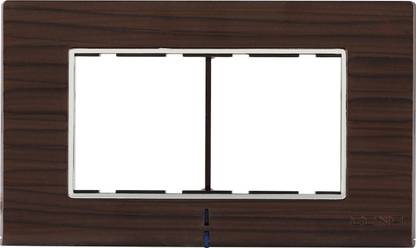 CONA Status Axis 4 Modular Plate with Blue LED Indicator, Nat. Wood - Single|4 Module Switch Plates|Cover Plate|4M Polycarbonate Switch Frame Wall Plate
