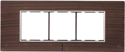CONA Status Axis 6 Modular Plate with Blue LED Indicator, Nat. Wood - Single|6 Module Switch Plates|Cover Plate|6M Polycarbonate Switch Frame Wall Plate
