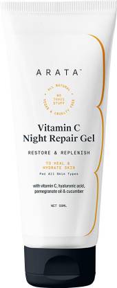 ARATA Vitamin C Night Repair Gel | Boosts Collagen & Refines Fine Lines | Vegan