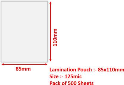 GBT Lamination Pouch 85x110 , 125mic Laminating Sheet