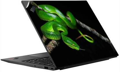 GADGETSWRAP SHFK-83062 Printed Top Only green white lipped pit viper venomous snake Vinyl Skin Laptop Skin Compatible for 14 inch