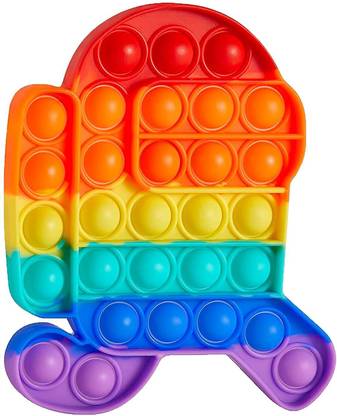 Zwhites Pop It Rainbow Fidget Toy Among Us Fidgets Popit ADHD Asmr Autism Kids Fun Toys Relaxing Stress Relief Toys for Adults Push Pop Bubble Game Pop Pits [Running Robot Rainbow]