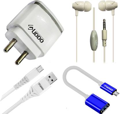 uddo Wall Charger Accessory Combo for Intex Cloud Matte, Intex Cloud Q11 4G, Intex Cloud Q5, Intex Cloud Style 4G