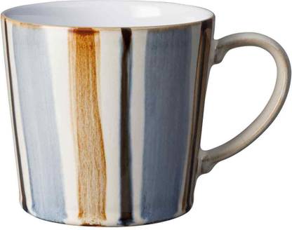 Denby Brown Stripe Painted Large Stoneware Coffee Mug