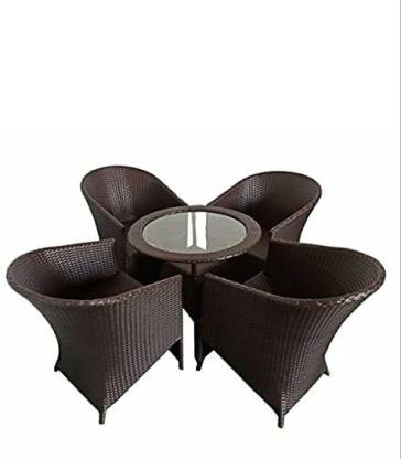 Outdoor Furniture Brown Plastic Table, Brown Plastic Garden Table And Chairs