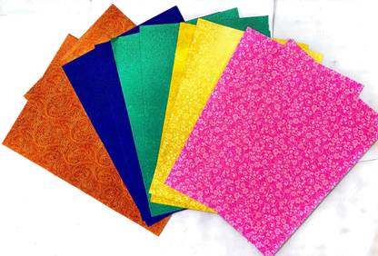 KHUSHA CREATIONS Designer Sheets Unruled A4 80 gsm Craft paper