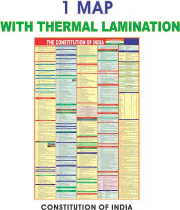 ENGLISH CONSTITUTION CHART OF INDIA | Laminated English Chart | Map Size (23inch * 36inch) Paper Print| Best Useful for UPSC, SSC, IES and other competitive Exams. Paper Print