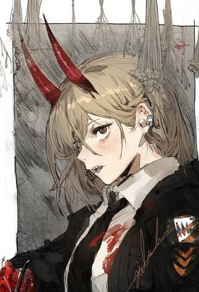 Anime Girls Chainsaw Man Horns Blonde Hd Matte Finish Poster Paper Print