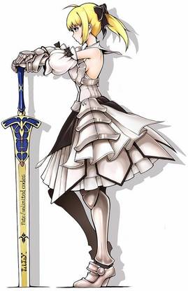 Fatestay Night Saber Saber Lily Fate Series Anime Fate Stay Night Art Poster Paper Print