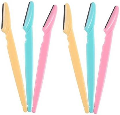 tanvi27 New Eyebrow Razor, Hair Trimmer Shaver and Tough Up Tool, Facial Razor with Safety Cover Set Of 6, Men & Women