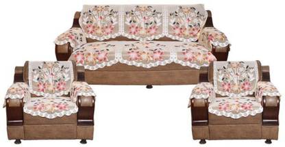 advik weaves 3FLOWER16PCSRUST Sofa Fabric