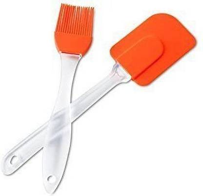 mega star Spatula and silicon Brush Set for Pastry, Cake Mixer, Decorating, Cooking, Baking, Silicone Spatula And Pastry Brush Set l silicon Flat Pastry Brush