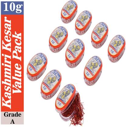 LION SAFFRON Kashmiri Kesar 100% Pure, Organic and Natural Saffron for Pregnant Women, Biryani and Cooking | Certified Grade A Quality Kesar 10gm