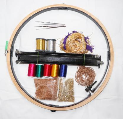 Dealx 16inch Aari work Stand with 15 Items embroidery kit for aari, maggam and embroidery designing work.