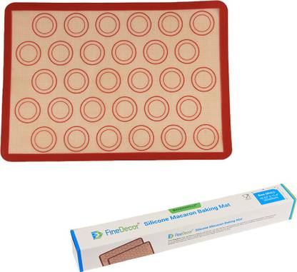 Finedecor Silicone Macaron Baking Mat Sheet (16.5*11.4 inch)/(42*29 cm), Non-Stick Baking Sheet Cookie Liner, BPA Free Reusable Perfect Cooking Kit for Macaroons Cake Bread (SMALL) - FD 3396 Food-grade Silicone Baking Mat