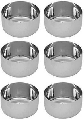 Marwall Stainless Steel Vegetable Bowl Stainless Steel Vati / Katori, Set of 6 pcs, Capacity -150ml