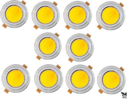 MVL MVL 9W Warm Led Ceiling Down Light Round pack of 10 Recessed Ceiling Lamp