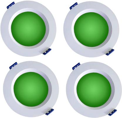 LEDIFY LED Ceiling Green Color Light 9 Watt Down Light, Surface Mounted Spotlight Pack of 4 Recessed Ceiling Lamp
