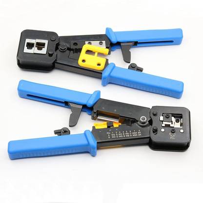 VIBOTON RJ45 Crimper Hand Network Tool Pliers Cat5 Cat6 8p8c Cable Stripper Pressing Clamp Tongs Clip Multi Function Crimper Cable Stripper Manual Hydraulic Crimper