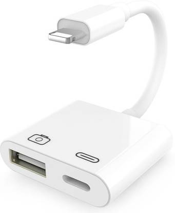 microware Lightning Cable 0.1 m Lightning to USB 3.0 Female Adapter Cable With USB Power Interface Data Sync