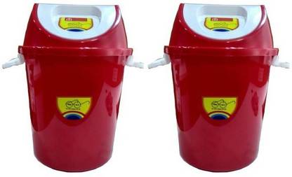 Randal New 360 Degree Rotate Swing Bucket 25 L ( Red ) ( 2 PCS ) Plastic Dustbin