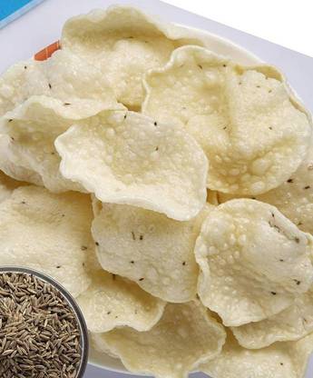 CHATOKDE Jeera Rice Papad Ready to Fry Fryums [200 g] Jeera Papad
