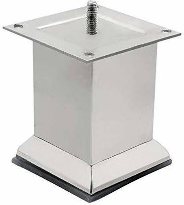 Nixnine Strong Stainless Steel Square Sofa Leg, 50 mm Tickness Finish Glossy (4 inch) Pack of 4, Sofa Legs