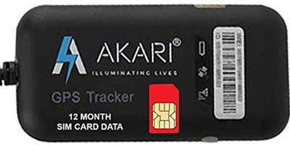 AKARI GPS Tracker GT02A with SIM Card 1 Year Data Plan for Car, Bike,Truck, Real time Tracking with Free One Year Mobile App (Android/iOS Mobile App) License & Sim Data Plan GPS Device