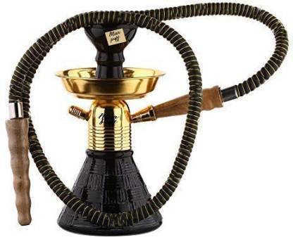 Misr Puff Black Gold Petite Aluminium Solid Polished 10 inch Aluminium Hookah