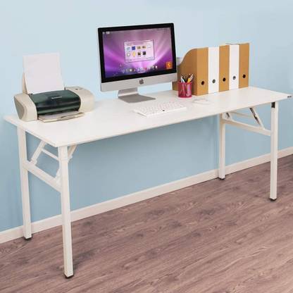 spacepanda Amish 4 x 2 Ft Multi-Purpose Folding Ply Laminated Top Table with Metal Frame Base for Computer, Banquet, Office, Home Engineered Wood Study Table