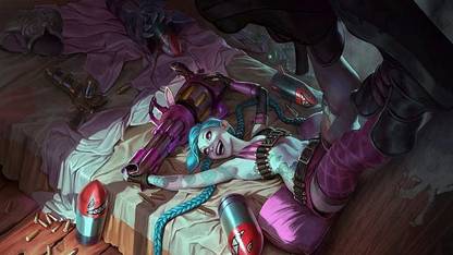 Legends Of Runeterra Jinx League Of Legends Minigun (Video Game) Poster Paper Print
