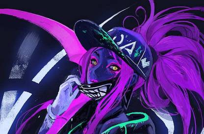 Girl Art Cap Akali League Of Legends (Video Game) Poster Paper Print